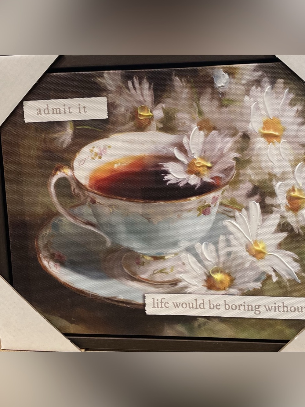 Floral Tea Cup Framed Art Print
